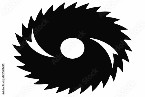 Circular Saw Blade Silhouette Vector Illustration