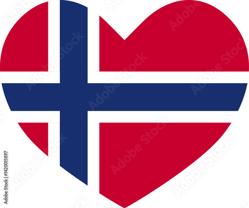 norway heart shaped icon flag illustrator national
