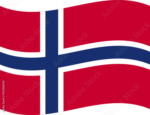 norway waving flag illustrator of national  icon