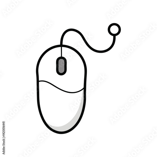 hosting server icon with data cables doodle style