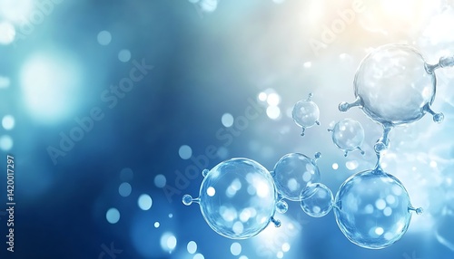 Wallpaper Mural Molecular Marvels: A stunning digital rendering of a molecular structure, with transparent spheres. Light plays across the intricate design Torontodigital.ca