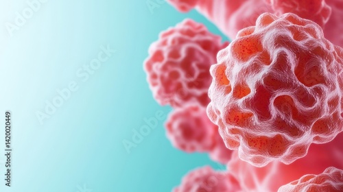 Medical illustration of ribosome activity within human cells, emphasizing metabolic regulation and protein expression