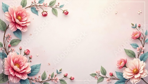 Delicate paisley floral vine, soft pastel hues, illustration, wallpaper
