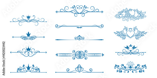 Vector vintage page decor with crowns, arrows and floral elements