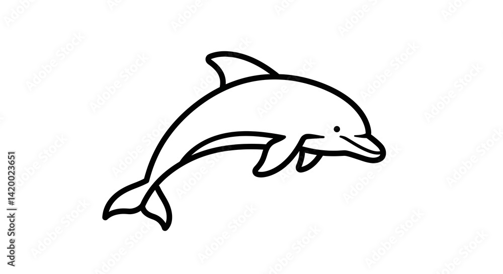 Dolphin Outline Drawing Illustration Dolphin Outline Drawing Illustration