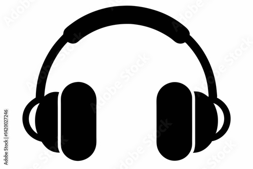 Ear Protection Earmuffs Silhouette Vector Illustration