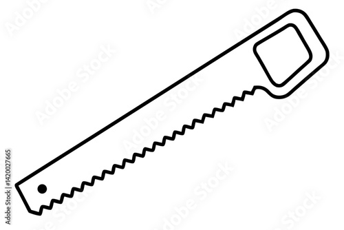 Hand Saw Line Art Vector Illustration