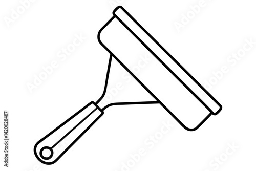 Paint Scraper Line Art Vector Illustration