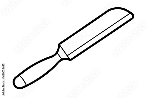 Putty Knife Line Art Vector Illustration