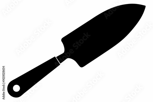 Putty Knife Black Silhouette Vector Illustration
