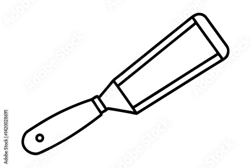 Putty Knife Line Art Vector Illustration