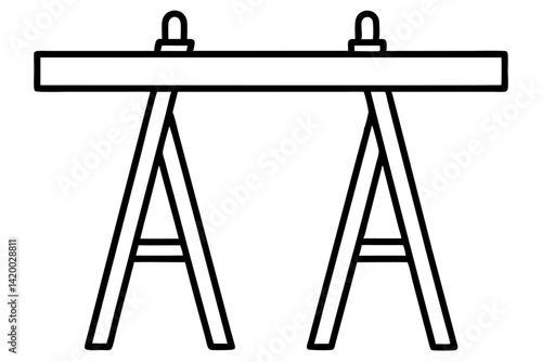 Sawhorse Line Art Vector Illustration