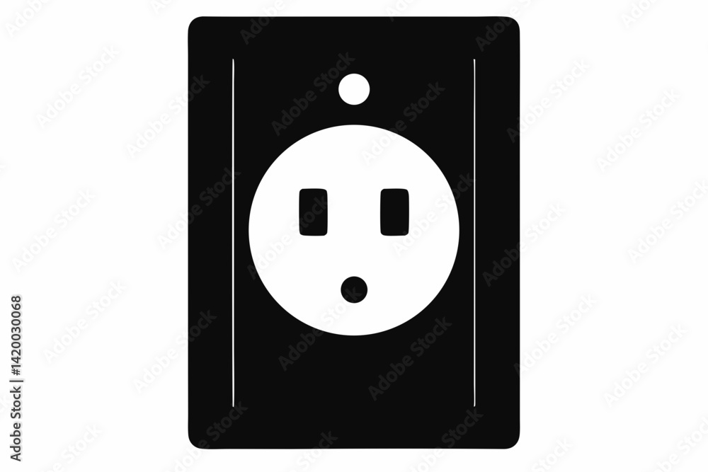 Wall Outlet Cover Black Silhouette Vector Illustration Wall Outlet Cover Black Silhouette Vector Illustration