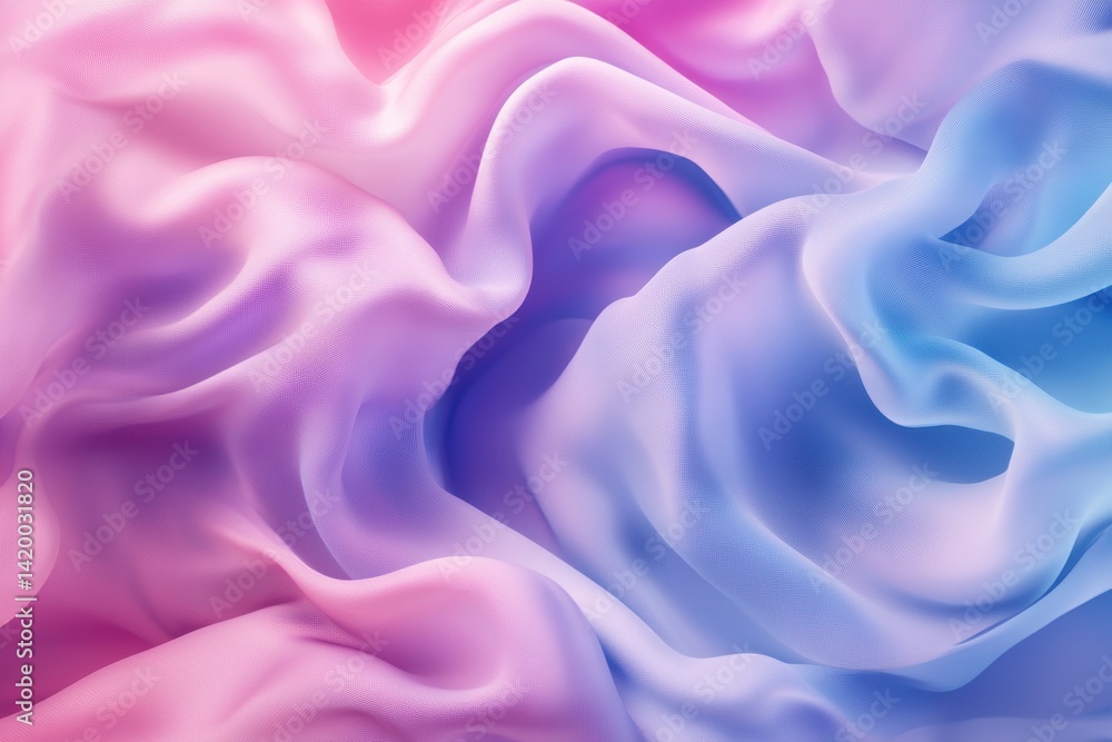 Obraz premium Soft, flowing silk fabric displays a spectrum of pastel colors.