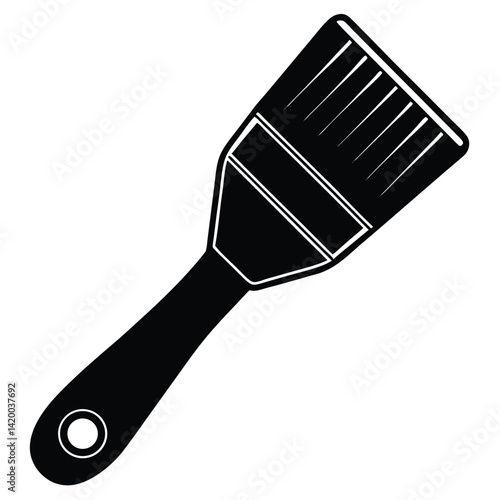 Isolated Black Vector pastry brush WIith White Background