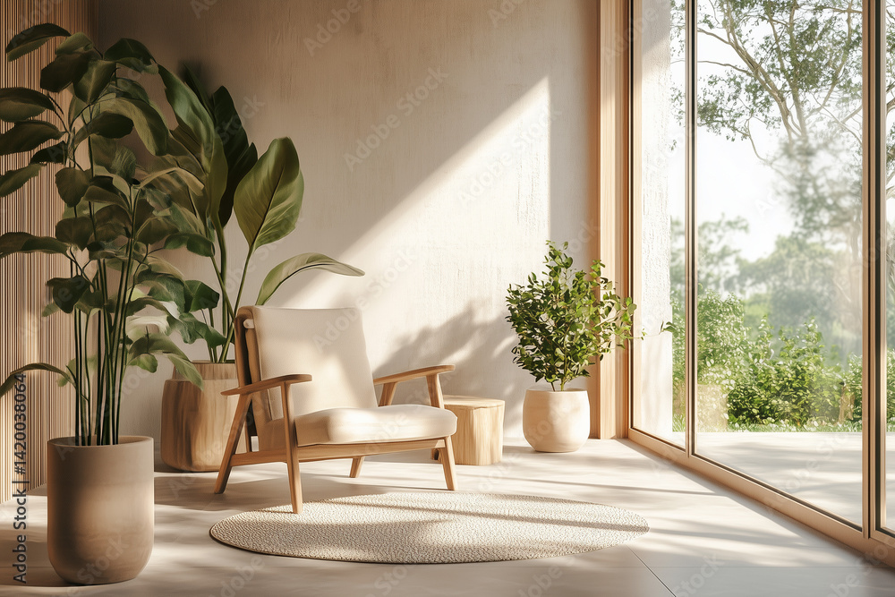 Cozy Corner with Chair and Indoor Plants