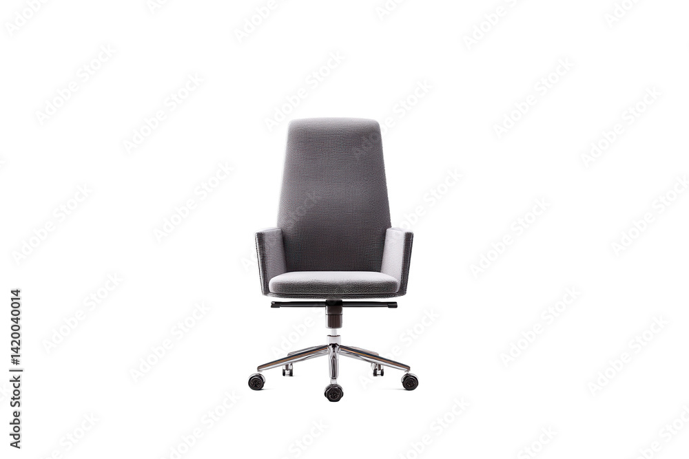 Fototapeta premium Ergonomic Elegance: A Luxurious Office Chair for Focused Productivity and Comfortable Support on a Clean, Minimalist Black Background.