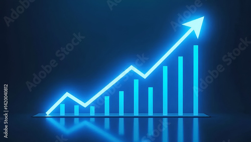 Growth Trend Rising to Success – Business Progress and Achievement Concept
