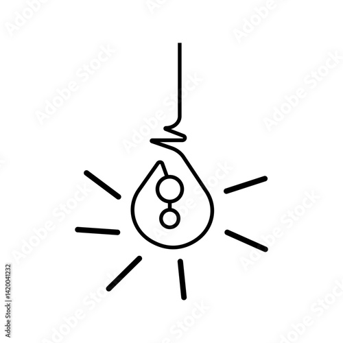  of light bulb icon on white background. Idea symbol. Electric lamp, light, innovation, solution, creative thinking, electricity. Outline, flat and colored style. Flat design.