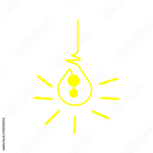  of light bulb icon on white background. Idea symbol. Electric lamp, light, innovation, solution, creative thinking, electricity. Outline, flat and colored style. Flat design.
