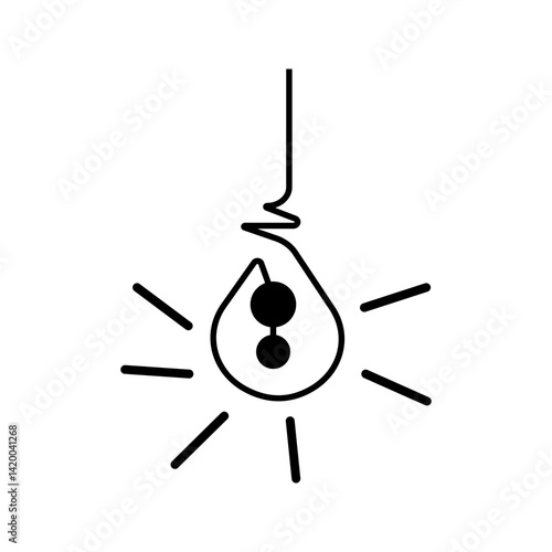  of light bulb icon on white background. Idea symbol. Electric lamp, light, innovation, solution, creative thinking, electricity. Outline, flat and colored style. Flat design.