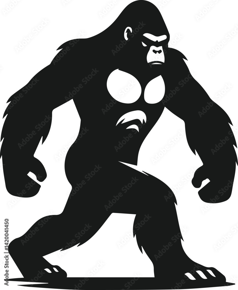Obraz premium Cool gorilla animal vector silhouette