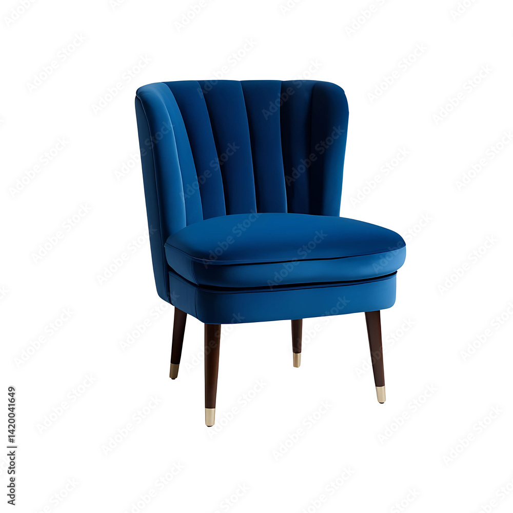 A blue armchair isolated on white background A blue armchair isolated on white background