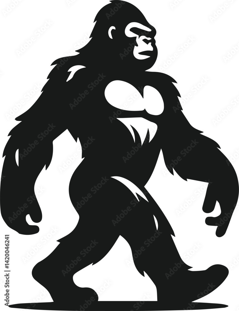 Cool gorilla animal vector silhouette Cool gorilla animal vector silhouette