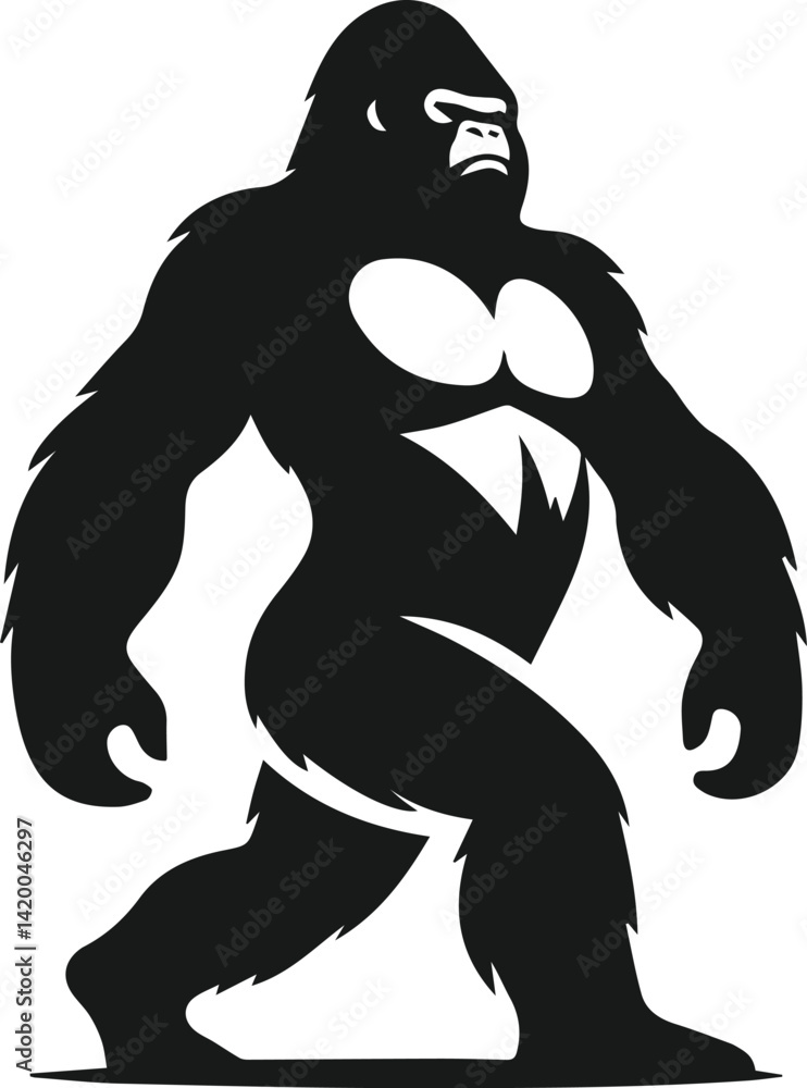 Fototapeta premium Cool gorilla animal vector silhouette