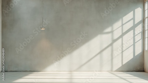 Empty room with sunlight and shadows