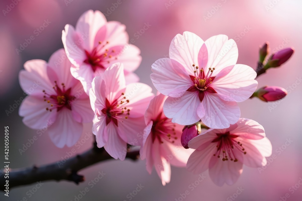Delicate pink sakura blossoms, full bloom, soft petals , flower background, spring, pretty Delicate pink sakura blossoms, full bloom, soft petals , flower background, spring, pretty