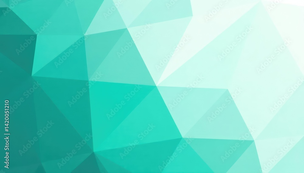 Obraz premium Geometric abstract wallpaper, teal and white triangles, decor, modern