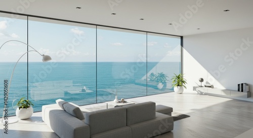 Modern Living Room with Ocean View - Photos
