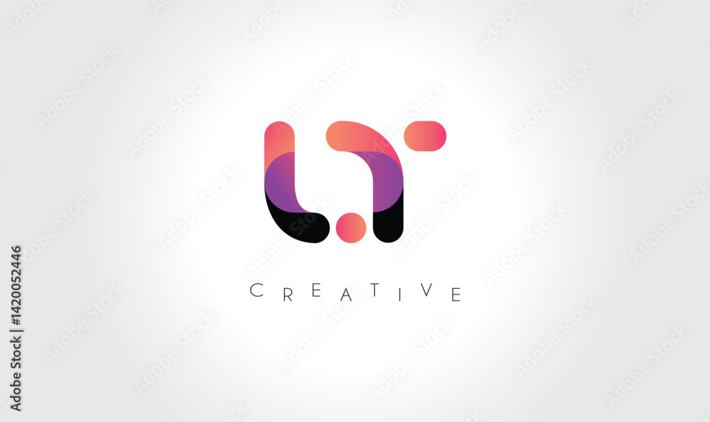 Creative LT Monogram with Colorful Contrast Creative LT Monogram with Colorful Contrast