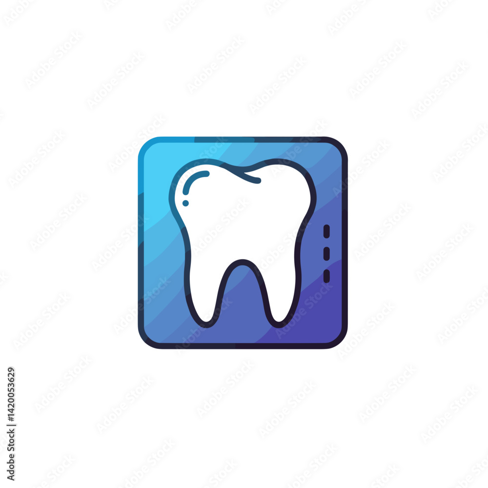 Dental icon representing a healthy tooth in a modern style Dental icon representing a healthy tooth in a modern style