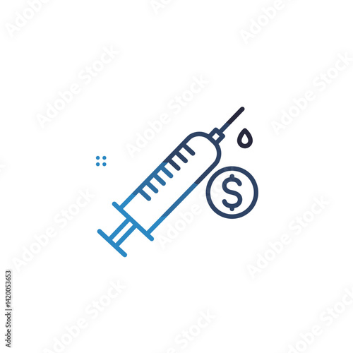 Syringe with Dollar Sign Representing Healthcare Costs  