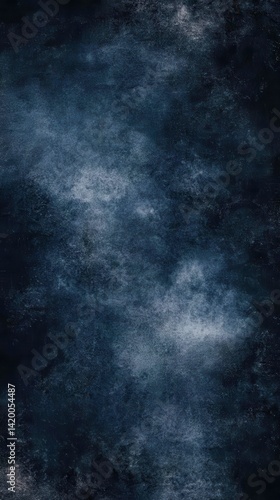 Dark, textured background resembling a stormy night sky or deep space with subtle, glowing cloud-like formations