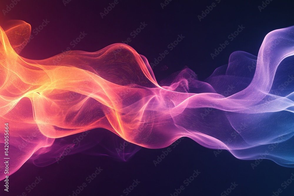 Dynamic waves in vibrant colors create a striking visual effect on a dark background Dynamic waves in vibrant colors create a striking visual effect on a dark background