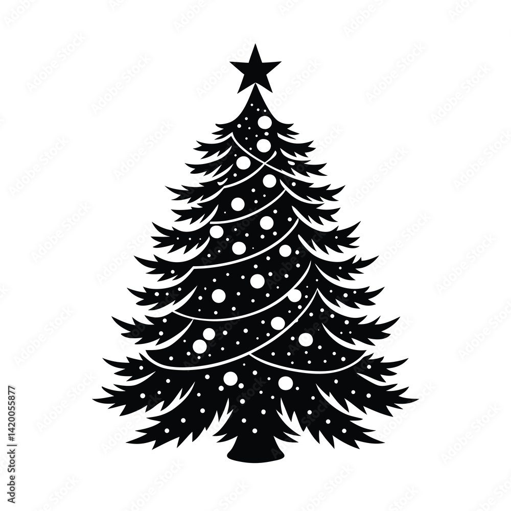 Fototapeta premium christmas tree vector illustration