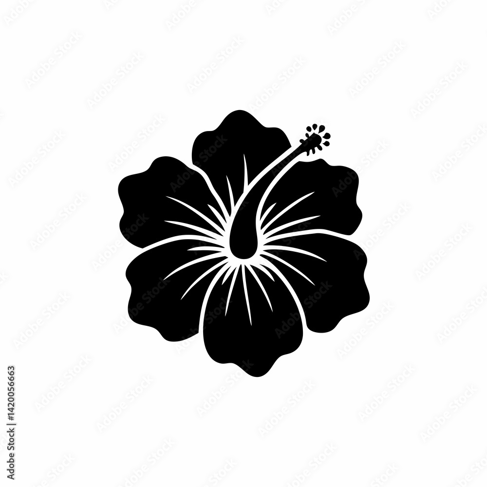 Fototapeta premium creative details Hibiscus flower icon Vector Illustration 