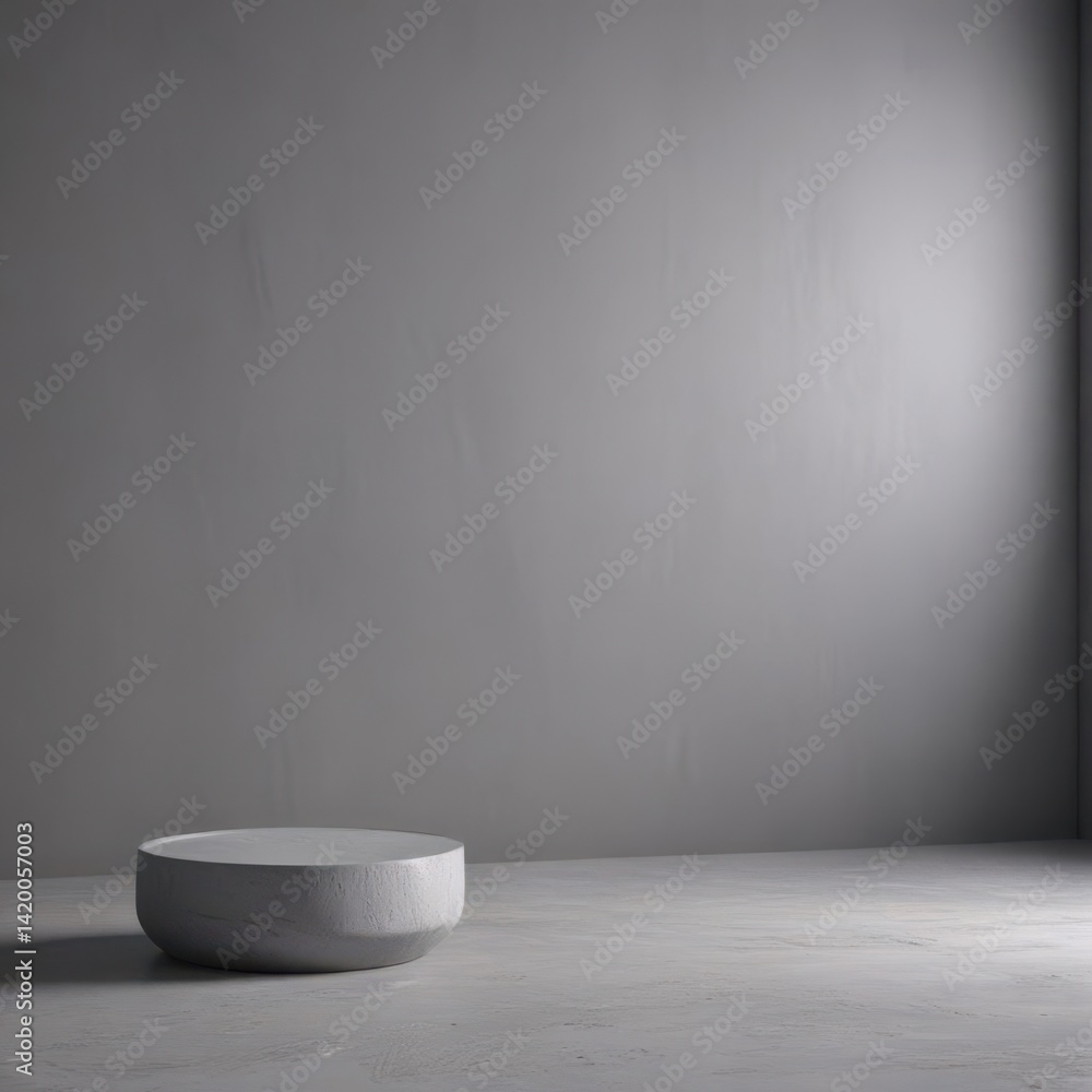 Elegant gray backdrop with soft light highlighting product, subtle shadows , shop, soft light, product placement Elegant gray backdrop with soft light highlighting product, subtle shadows , shop, soft light, product placement