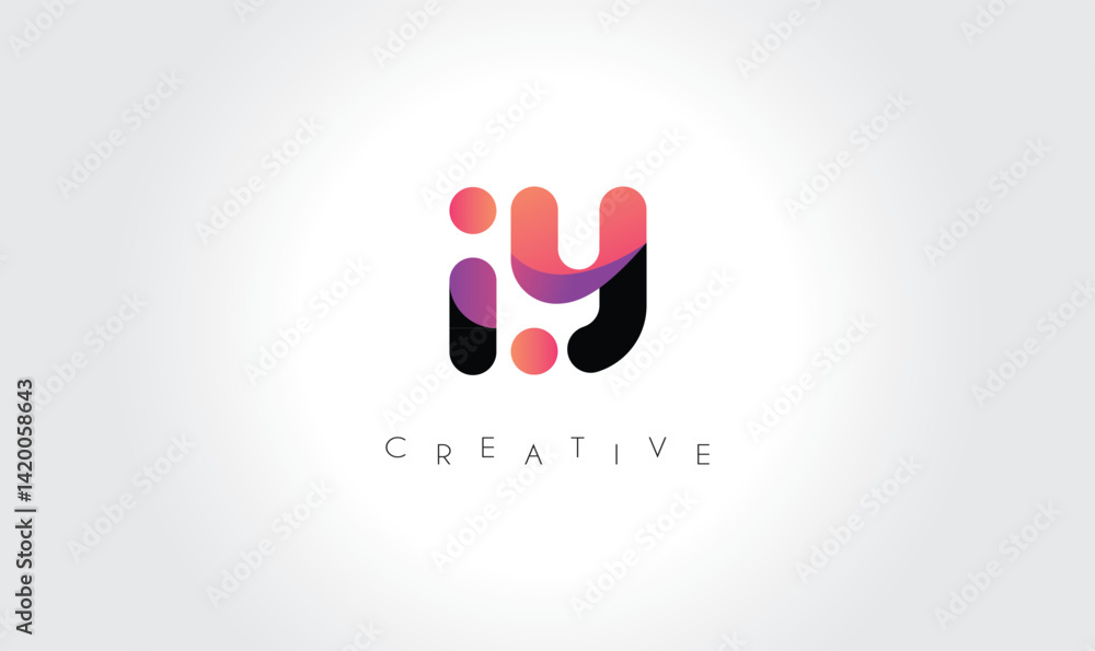 Creative IY Monogram with Colorful Contrast Creative IY Monogram with Colorful Contrast