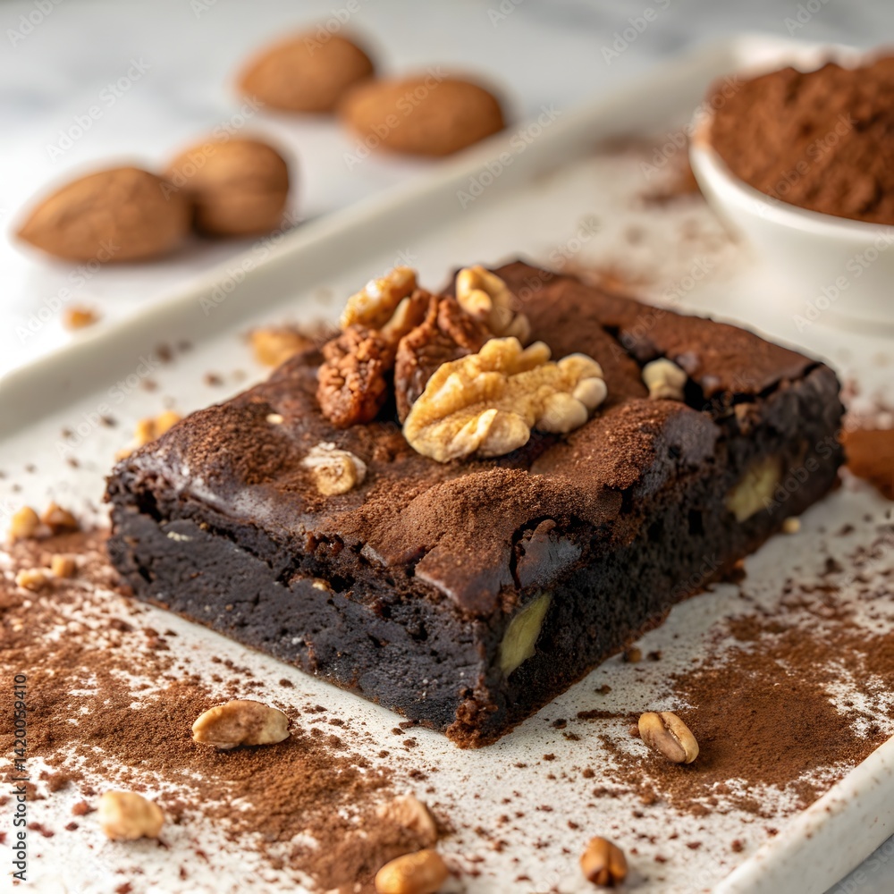 Rich Chocolate Brownie with Walnuts & Cocoa Dust – Decadent Dessert Delight
Rich Chocolate Brownie with Walnuts & Cocoa Dust – Decadent Dessert Delight
