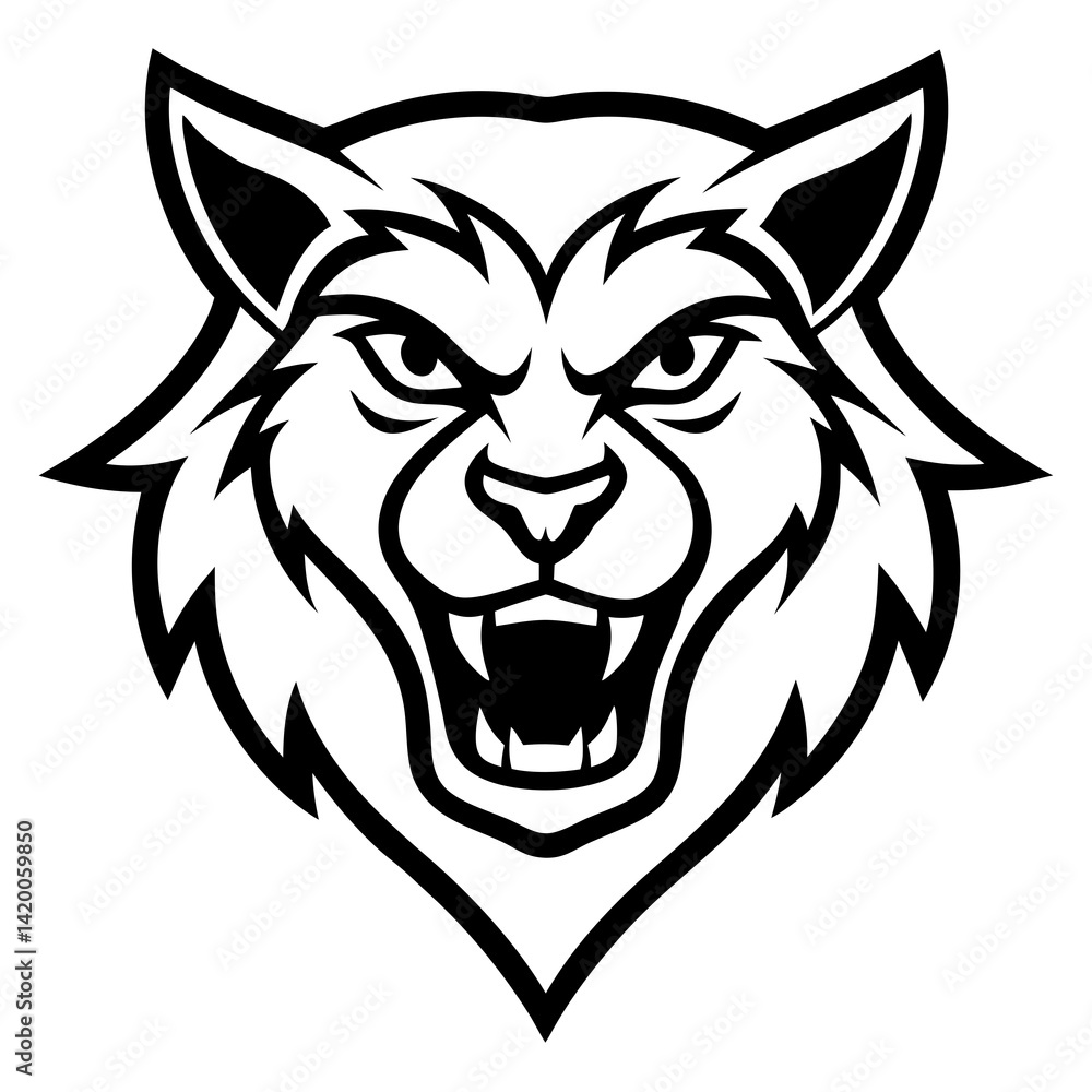 Obraz premium This is a bold and fierce animal tattoo mascot logo—perfect for sports teams, clubs, gaming avatars, or merchandise branding.