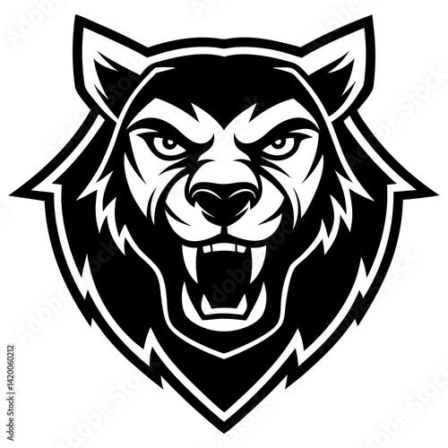 This is a bold and fierce animal tattoo mascot logo—perfect for sports teams, clubs, gaming avatars, or merchandise branding.