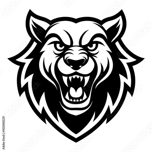 This is a bold and fierce animal tattoo mascot logo—perfect for sports teams, clubs, gaming avatars, or merchandise branding.