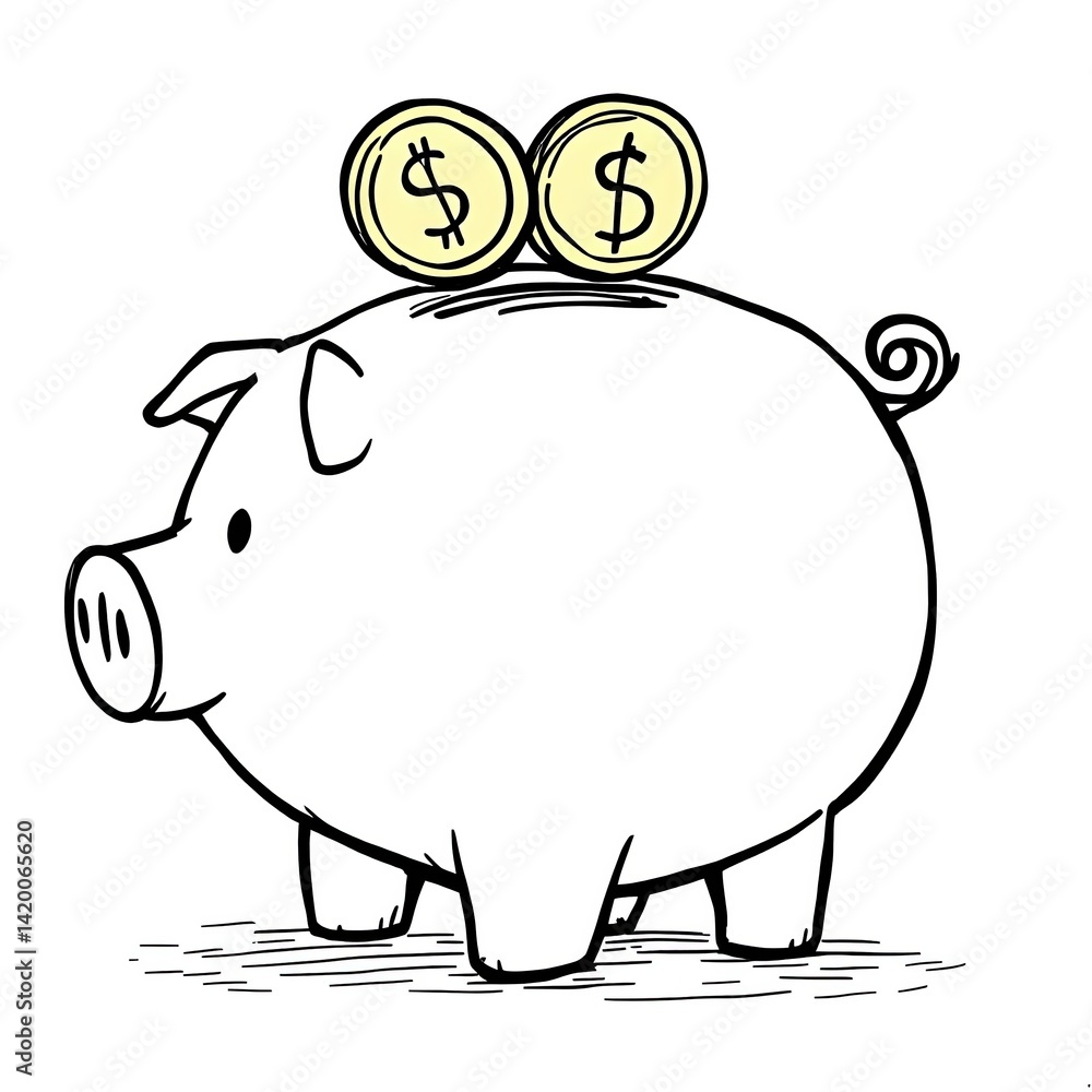 Savings Piggy Bank Money Finance Illustration. Savings Piggy Bank Money Finance Illustration.