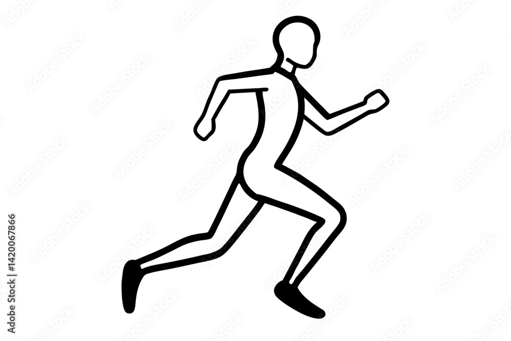 Running person vector silhouette illustration isolated on white background Running person vector silhouette illustration isolated on white background