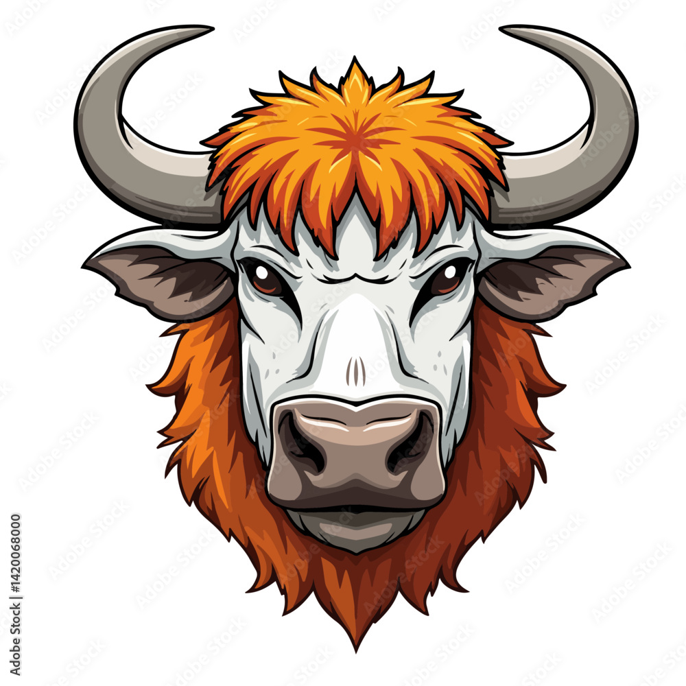 Cute highland cows funny vector white background
Cute highland cows funny vector white background