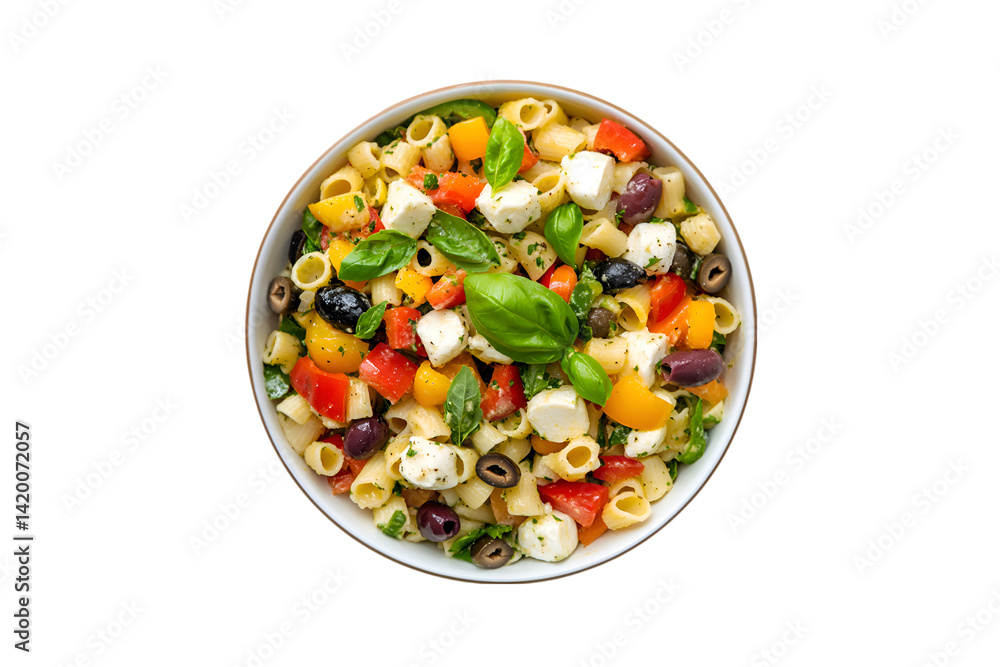 Colorful Pasta Salad with Mozzarella and Olives A Delicious Summer Dish Colorful Pasta Salad with Mozzarella and Olives A Delicious Summer Dish